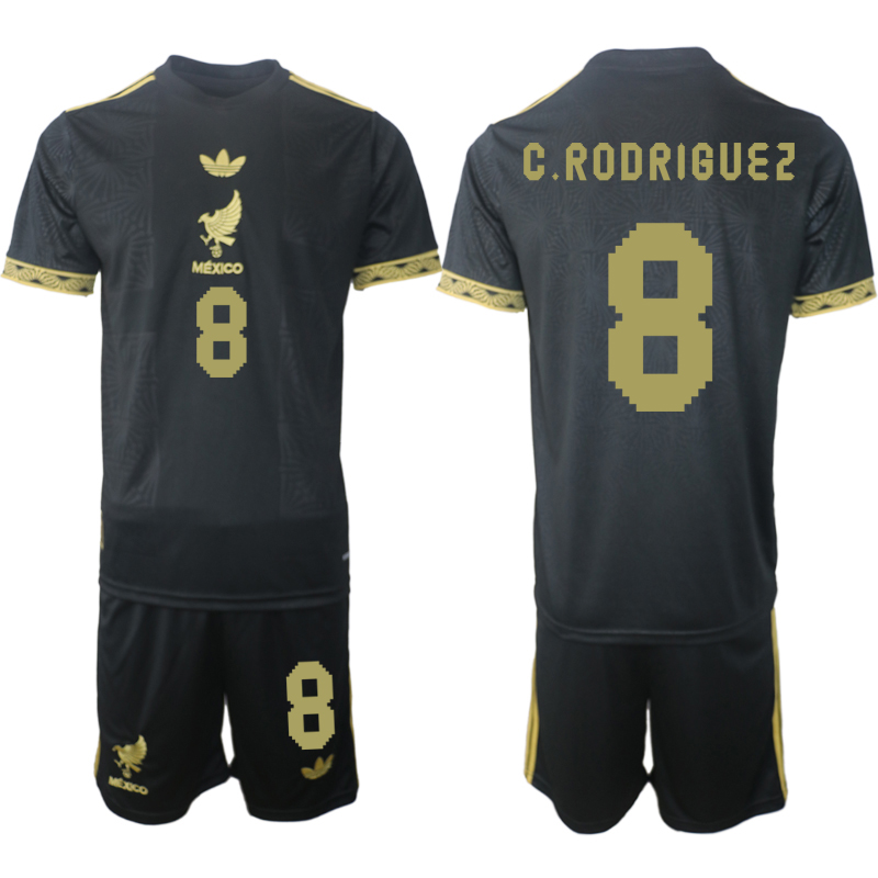 Men 2025-2026 National Team Season Mexico Black #8 Soccer Jersey